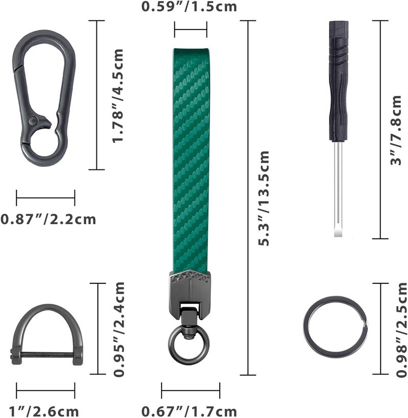 OHKYOOT Store Leather Car Keychain,Carabiner Clip Key Fob Keychain for Home Car Keys Women Men - Image 5